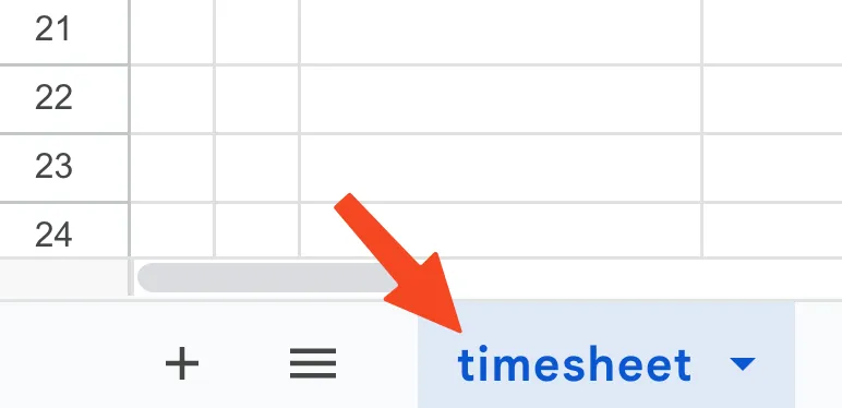 timesheet sheet