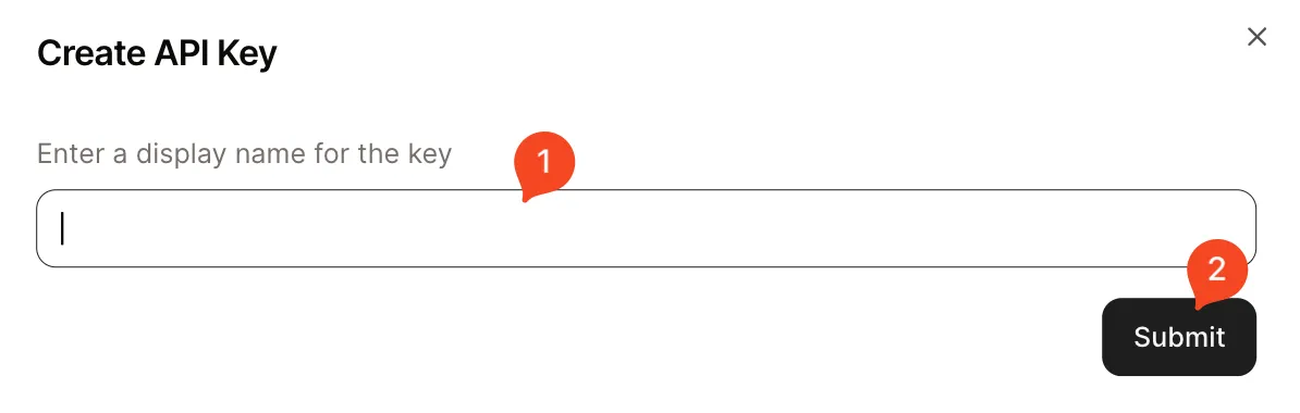 api key enter display name