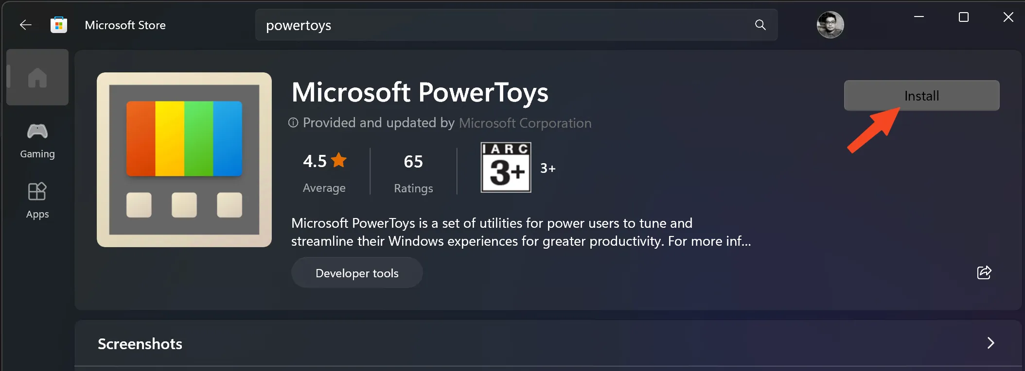 install microsoft powertoys