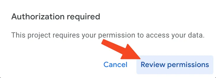 authorization required. review permissions