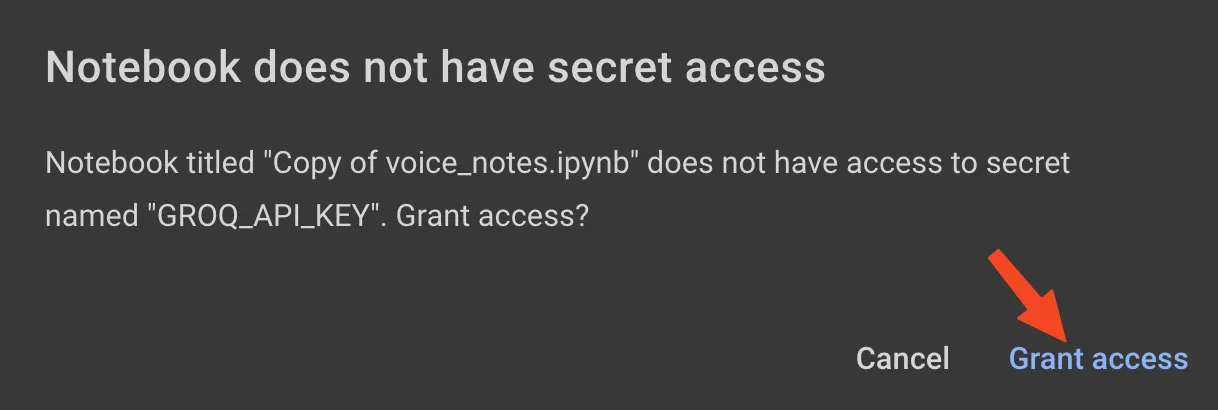 secret access. grant access