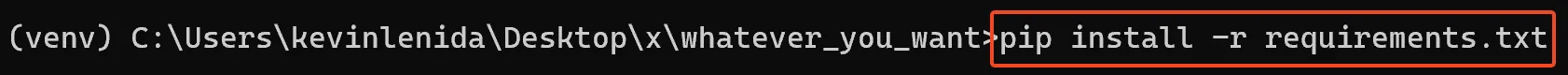 python command to install requirements