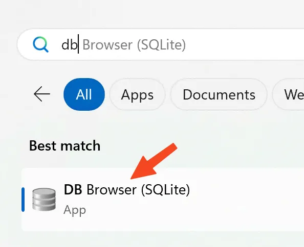 open db browser for sqlite